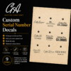 Custom Serial Number Waterslide Decal — 9 Designs — Black Ink – product image 11