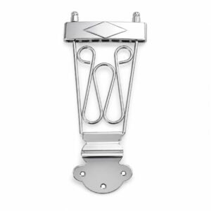Trapeze Tailpiece for Archtop Jazz Guitars – Chrome Diamond Design – product image 3
