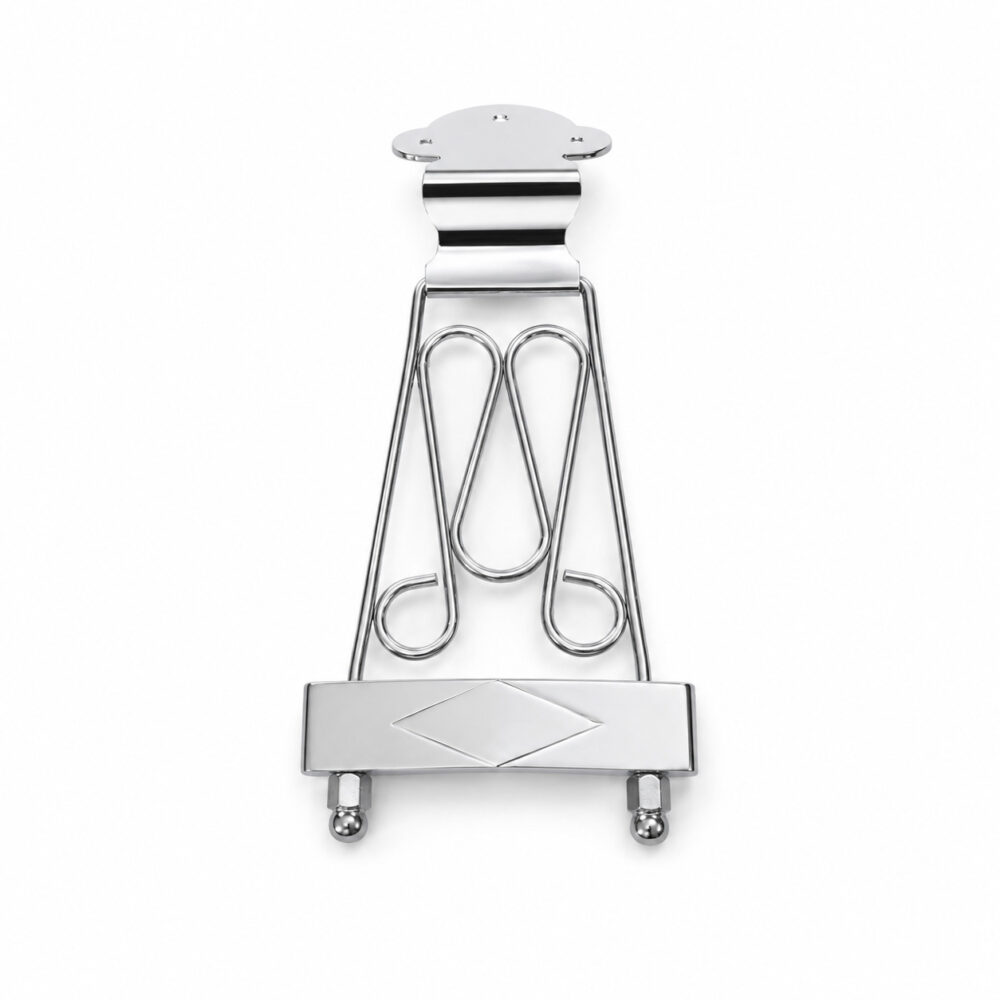 Trapeze Tailpiece for Archtop Jazz Guitars – Chrome Diamond Design – product image 4