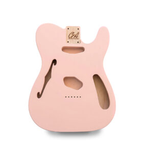 Telecaster Thinline Compatible Guitar Body – Shell Pink Nitro Satin – Ash Construction