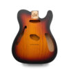 Telecaster Thinline Compatible Guitar Body – Sunburst Nitro Satin – Ash Construction