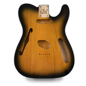 Telecaster Thinline Compatible Guitar Body – Tobacco Burst – Ash