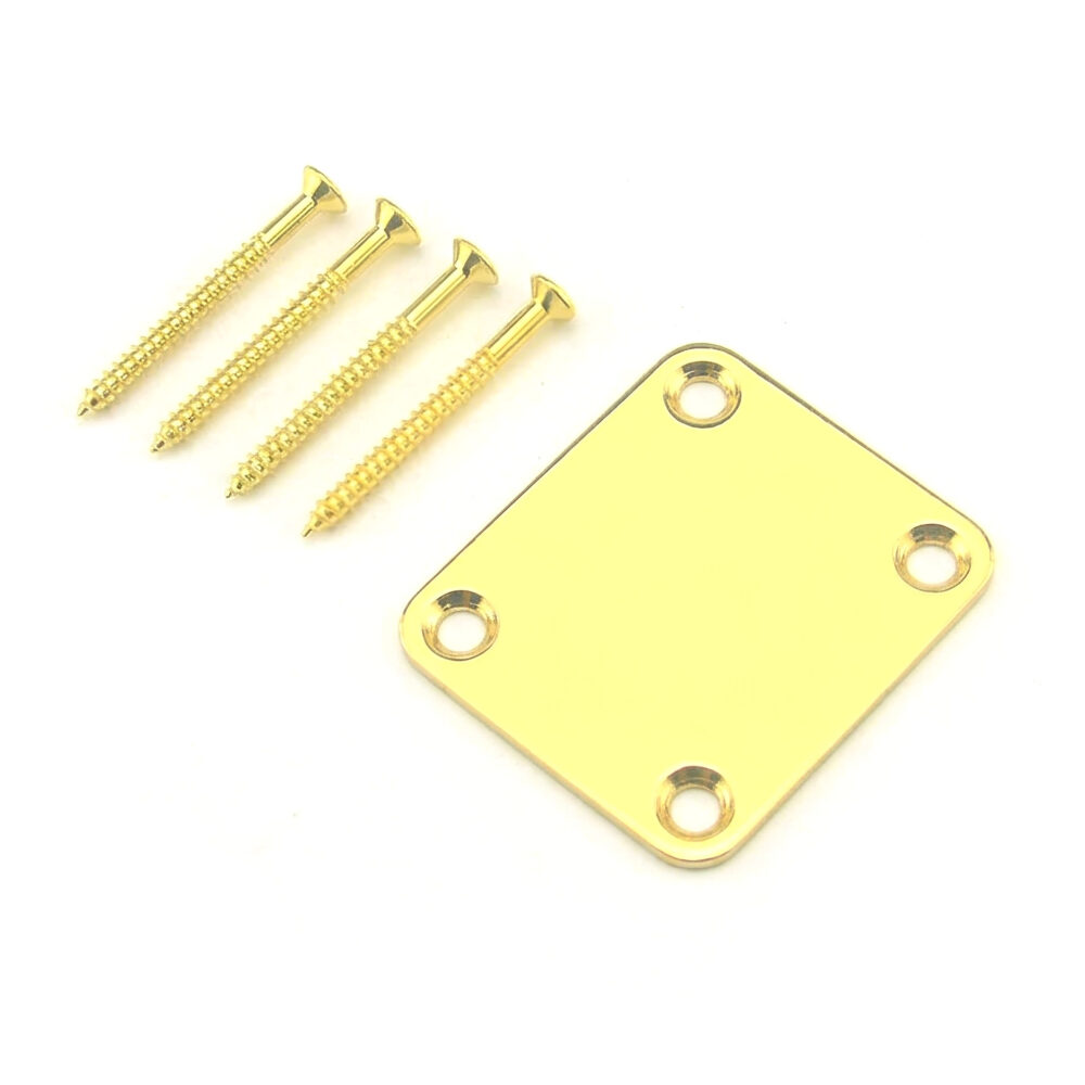 Neck Plate for Stratocaster and Telecaster Guitars - Chrome Black Gold – product image 3