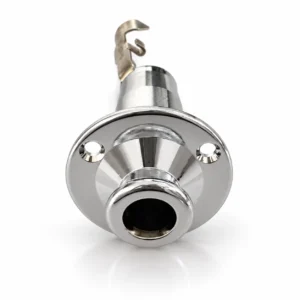 Long Barrel End Pin Strap Guitar Jack Input Socket for Acoustic or Electric Guitar - Chrome, Black, Gold – product image 2