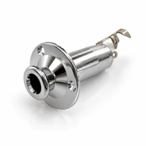 Long Barrel End Pin Strap Guitar Jack Input Socket for Acoustic or Electric Guitar - Chrome, Black, Gold – product image 3