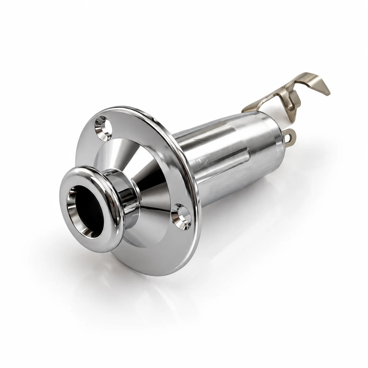 Long Barrel End Pin Strap Guitar Jack Input Socket for Acoustic or Electric Guitar - Chrome, Black, Gold – product image 3