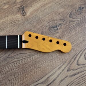 Alternative view of Telecaster Compatible Maple and Rosewood Satin Guitar Neck 22 Fret Jumbo Abalone Inlays