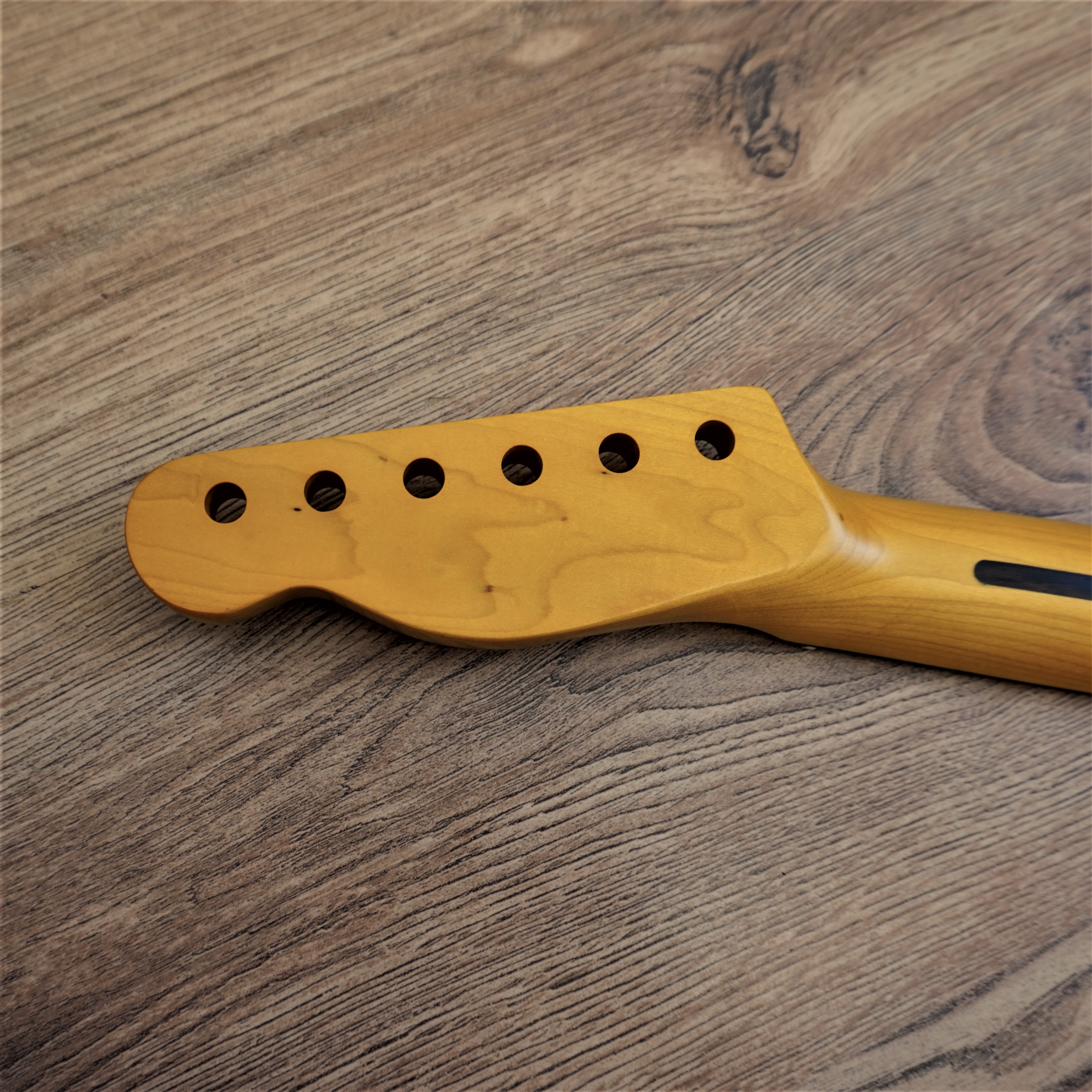 Telecaster Compatible Maple and Rosewood Satin Guitar Neck 22 Fret Jumbo Abalone Inlays - Image 6
