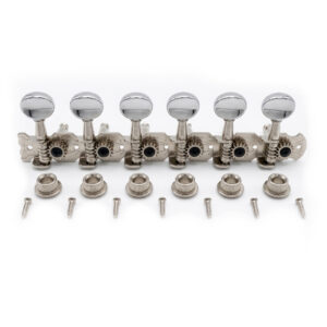 Guitar Anatomy 6 In Line Strip Tuners Vintage Open Gear Oval Machine Heads