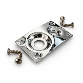 Guitar Jack Plate – 6.35mm (1/4") & 3.5mm (1/8") Socket Mount Chrome