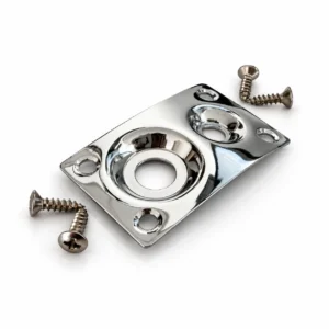 Double Socket Jack Plate Stereo Output Electric Guitar - Chrome – main product image