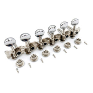 Guitar Anatomy 6 In Line Strip Tuners Vintage Open Gear Oval Machine Heads