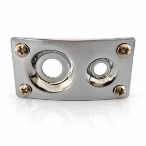 Double Socket Jack Plate Stereo Output Electric Guitar - Chrome – product image 3