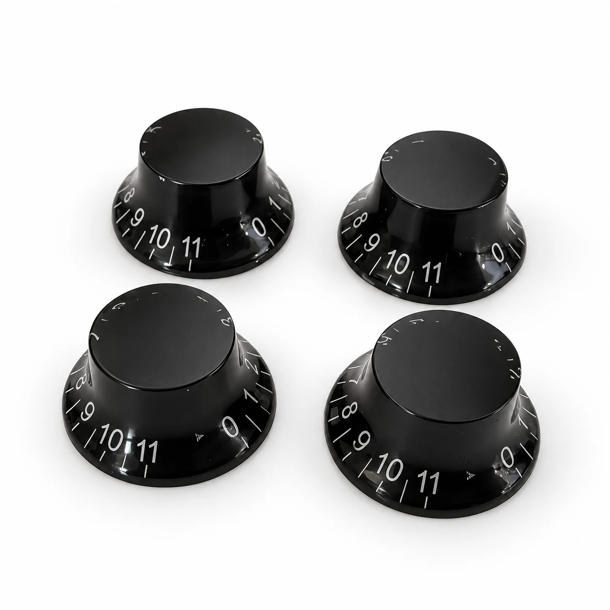 Top Hat 11 Speed Control Knobs – Volume Tone for Gibson & Epiphone Les Paul – Black