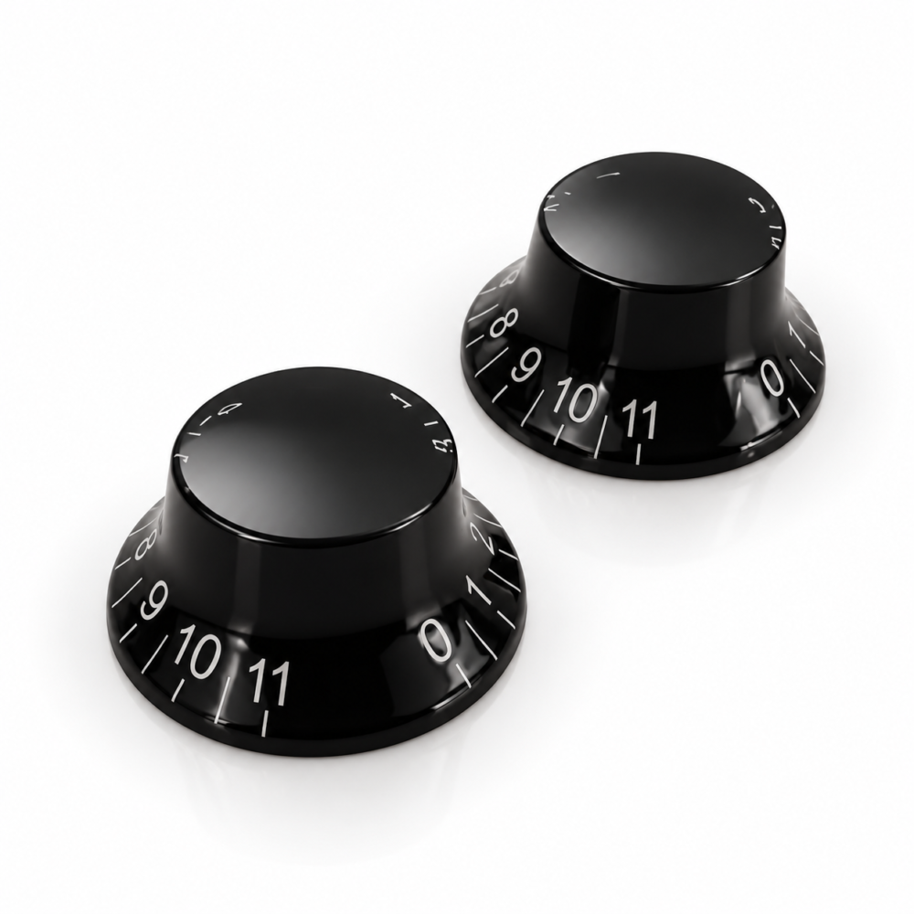 Top Hat 11 Speed Control Knobs – Volume Tone for Gibson & amp; Epiphone Les Paul – Black - Image 3