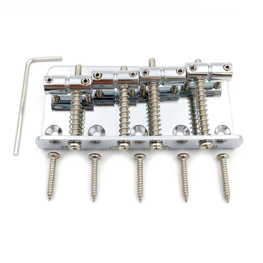 Bass Bridge – for Fender Jazz / Precision Bass 19mm – Chrome Black Gold – product image 3