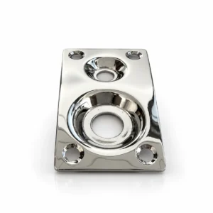 Double Socket Jack Plate Stereo Output Electric Guitar - Chrome – product image 4